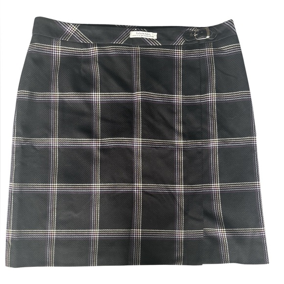 Pendleton Plaid Side Buckle Short Skirt in Black/Purple Size 16 EUC - Picture 1 of 7